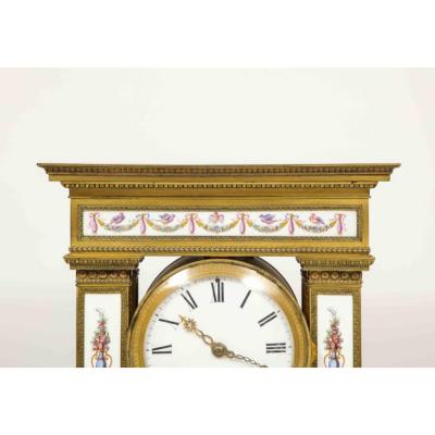 A Rare and Exquisite French Ormolu and Porcelain Clock attributed to Deniere
