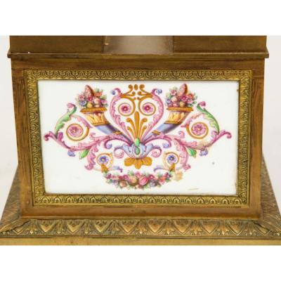 A Rare and Exquisite French Ormolu and Porcelain Clock attributed to Deniere