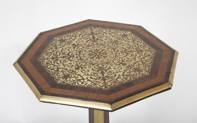 A Regency Brass Edge Banded Octagonal Pedestal Stand