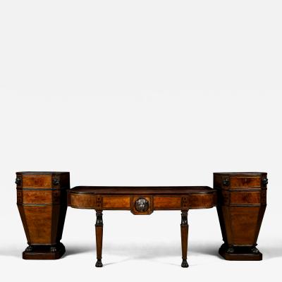 A Regency Brass Inlaid Mahogany Bronzed and Ebony Serving Table Circa 1815