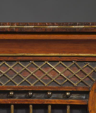 A Regency Lyre Form Rosewood And Giltwood Console Table