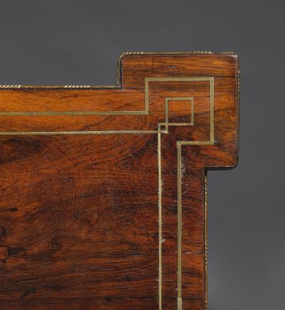 A Regency Lyre Form Rosewood And Giltwood Console Table