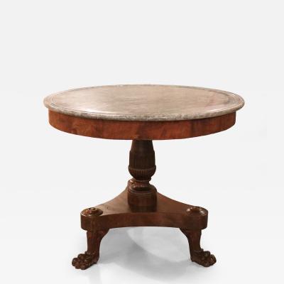 A Regency Mahogany Gueridon with Blu Turquin Marble Top England circa 1820