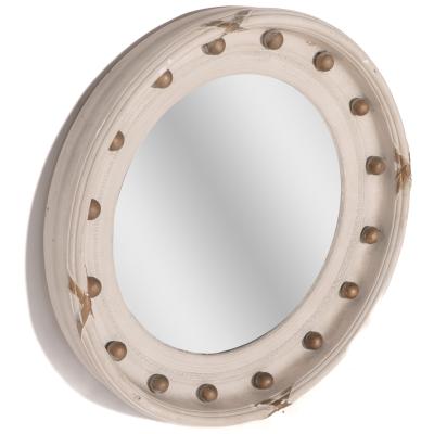A Regency Style Circular Convex Mirror with Ball Ribbon Decoration