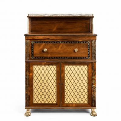 A Regency brass inlaid rosewood secretaire 1810