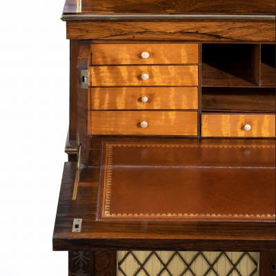 A Regency brass inlaid rosewood secretaire 1810