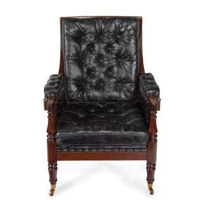 A Regency mahogany library chair