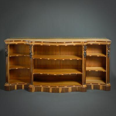 A Remarkable Satin Birch Ash And Laburnum Cross banded Serpentine