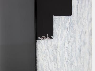 A Riecke Anatole Riecke Art Deco tall black opaline glass white vase 1939