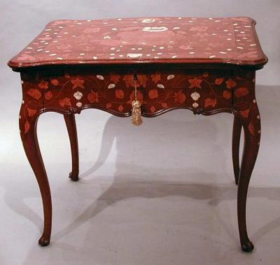 A Rococo Inlaid Italian Mechanical Writing Table