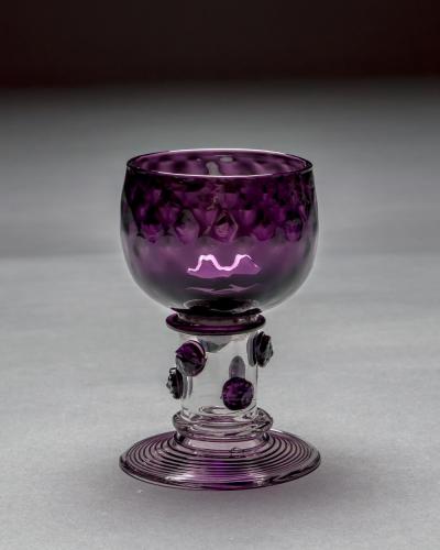 A SET OF EIGHT AMETHYST ROEMERS