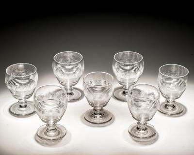 A SET OF SEVEN IRISH REGENCY GOBLETS