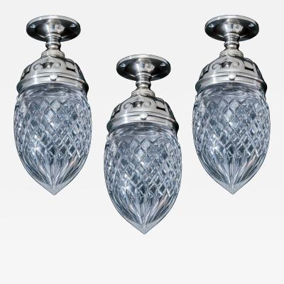 A SET OF THREE ACORN CELLING LIGHTS