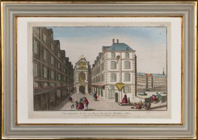 A SET OF TWELVE FRENCH 18TH CENTURY VUES DOPTIQUE IN WATER GILT