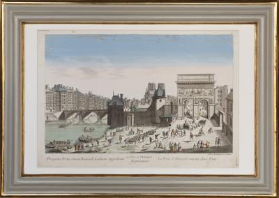 A SET OF TWELVE FRENCH 18TH CENTURY VUES DOPTIQUE IN WATER GILT