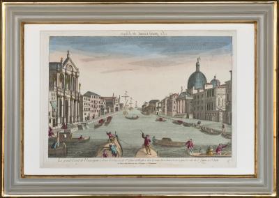 A SET OF TWELVE FRENCH 18TH CENTURY VUES DOPTIQUE IN WATER GILT