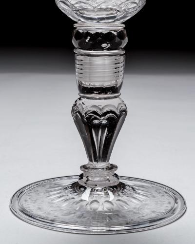 A SILESIAN ENGRAVED SCREW TOP GOBLET COVER OF MARIA THERESA OF BOHEMIA