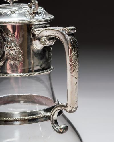 A SILVER PLATED JUG COMMISSIONED FOR UNIVERSITY COLLAGE OXFORD