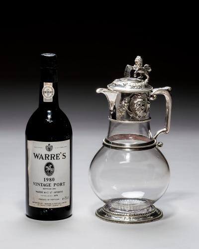 A SILVER PLATED JUG COMMISSIONED FOR UNIVERSITY COLLAGE OXFORD