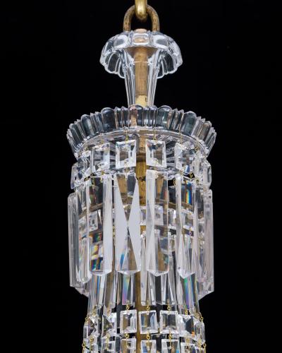 A SIX LIGHT WILLIAM IV TENT AND WATERFALL CHANDELIER