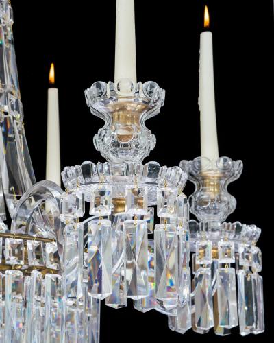 A SIX LIGHT WILLIAM IV TENT AND WATERFALL CHANDELIER