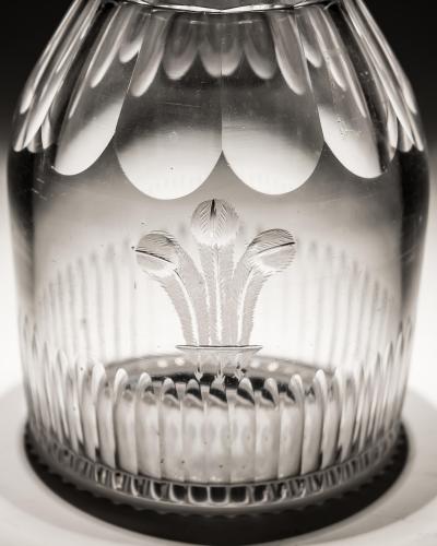 A SLICE AND FLUTE CUT GLASS GEORGIAN SPIRIT DECANTER