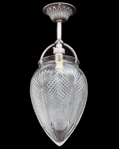 A SMALL PAIR OF DIAMOND AND FAN CUT HALL LIGHTS