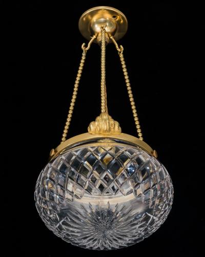 A SMALL PAIR OF EDWARDIAN BOWL LIGHTS