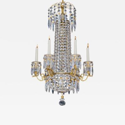 A SMALL SIX LIGHT REGENCY CHANDELIER