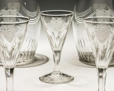 A SUITE OF GEORGE III CUT GLASS OF NAUTICAL INTREST