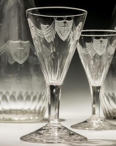 A SUITE OF GEORGE III CUT GLASS OF NAUTICAL INTREST