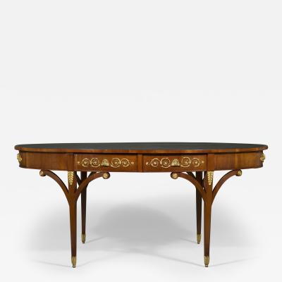 A SUPERB GUSTAVIAN NEOCLASSICAL OVAL MAHOGANY LIBRARY TABLE