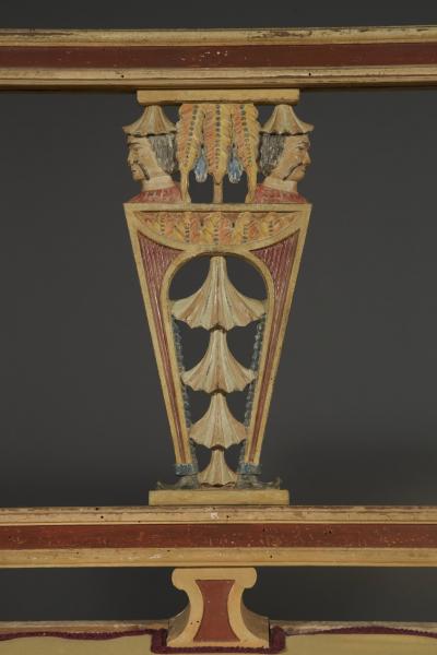 A SUPERBLY DRAWN POLYCHROME PAINTED PAIR OF BENCHES IN THE CHINOISERIE TASTE