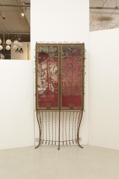 A Scotto A Scotto Signed Showcase With Floral Metal Decoration