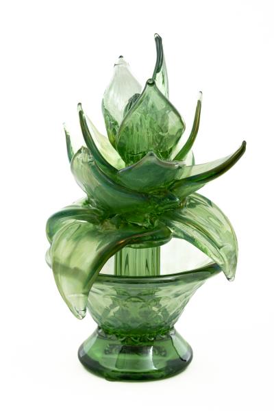 A Set Of 2 Murano Pianta Grassa Sculptures Contemporary