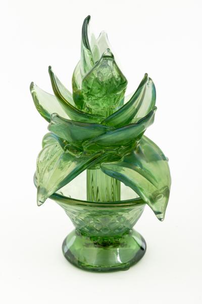 A Set Of 2 Murano Pianta Grassa Sculptures Contemporary
