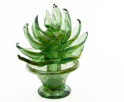 A Set Of 2 Murano Pianta Grassa Sculptures Contemporary