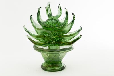 A Set Of 2 Murano Pianta Grassa Sculptures Contemporary