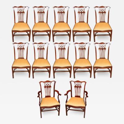 A Set of 19th Century English Mahogany Chinese Chippendale Dining Chairs