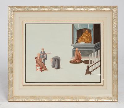 A Set of 3 Large Chinese Court Scenes