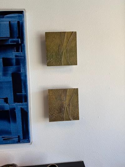 A Set of 4 Italian Modern Bronze and Metal Wall Lights 1960s