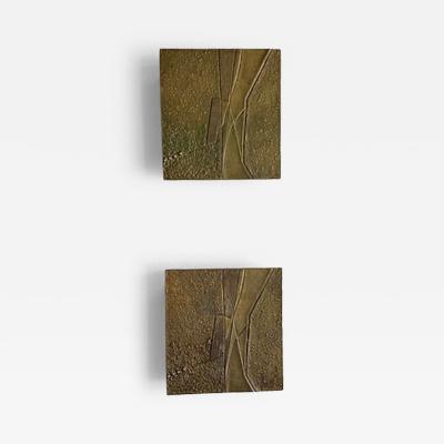 A Set of 4 Italian Modern Bronze and Metal Wall Lights 1960s