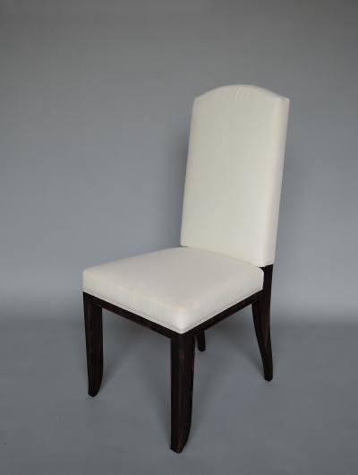 A Set of 8 Fine French Art Deco Macassar Ebony Dining Chairs by Paul Frechet