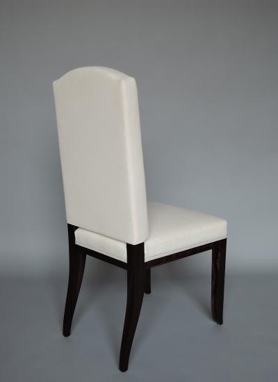 A Set of 8 Fine French Art Deco Macassar Ebony Dining Chairs by Paul Frechet