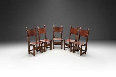 A Set of Five Brutalist Dining Chairs Europe Second half of the 20th century