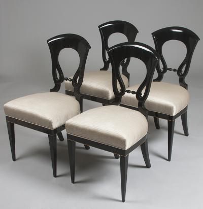 A Set of Four Exceptional Biedermeier Side Chairs