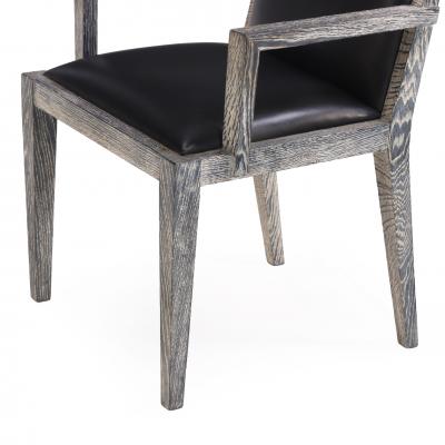 A Set of Four French Cerused Oak Armchairs C 1975 