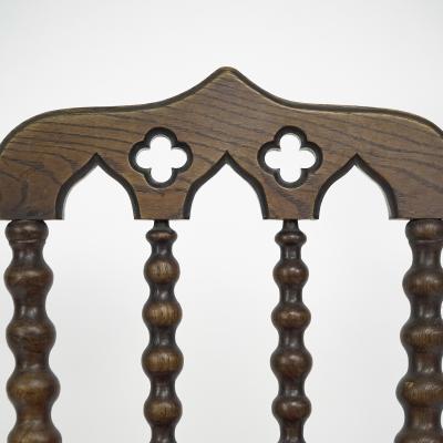 A Set of Four Gothic Revival Bobbin Turned Oak Dining Chairs