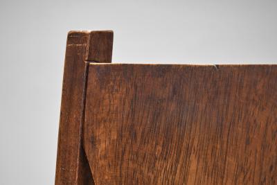 A Set of Four Stained Beech Modernist Dining Chairs France 1950s