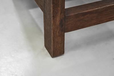 A Set of Four Stained Beech Modernist Dining Chairs France 1950s